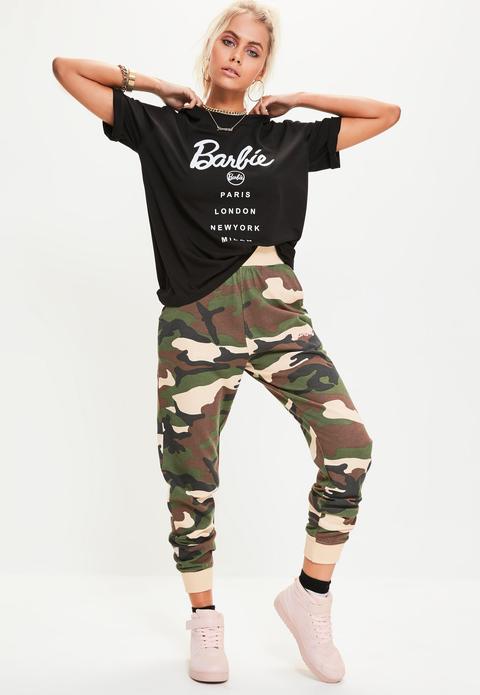 Barbie X Missguided Green Camo Print Joggers