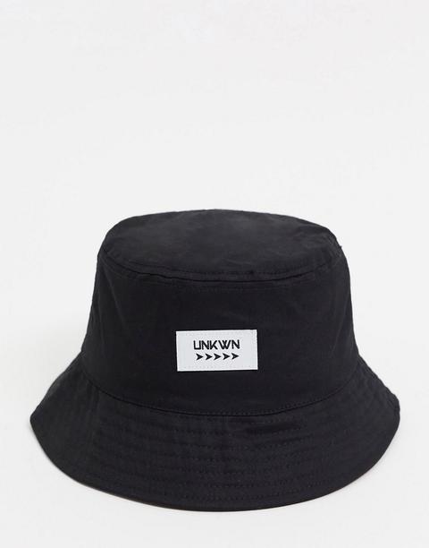 Sombrero De Pescador De Lona Negra Con Logo De Asos Design-negro