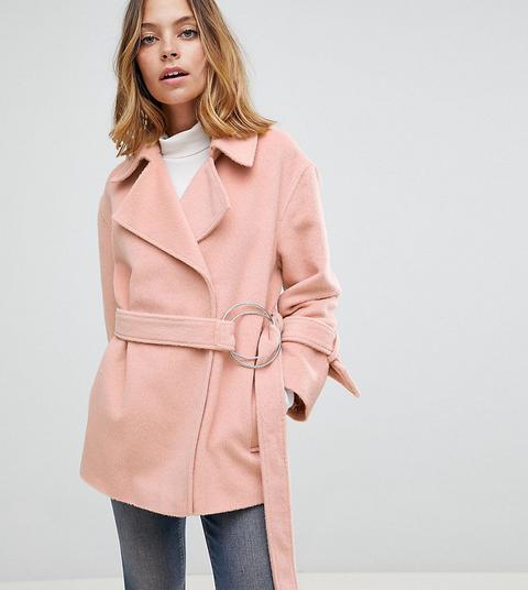 Asos Petite - Giacca Morbida Biker Con Cintura - Rosa