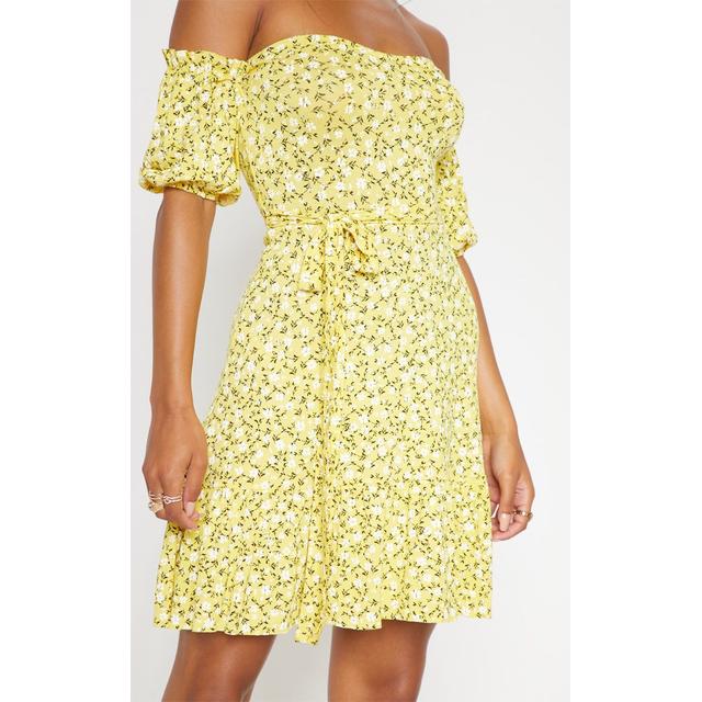 yellow bardot skater dress