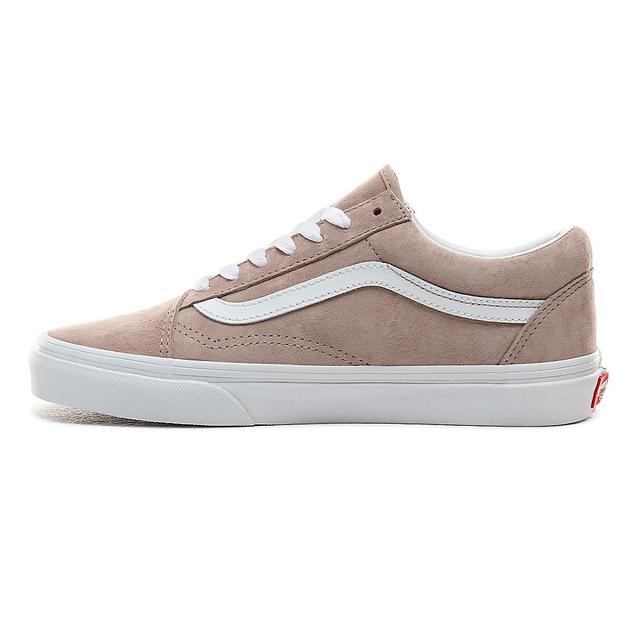 vans pig suede old skool shadow gray & true white womens shoes