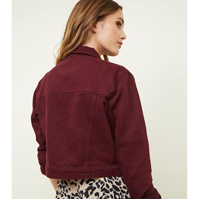 maroon denim jacket