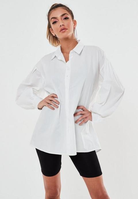 white balloon sleeve shirt