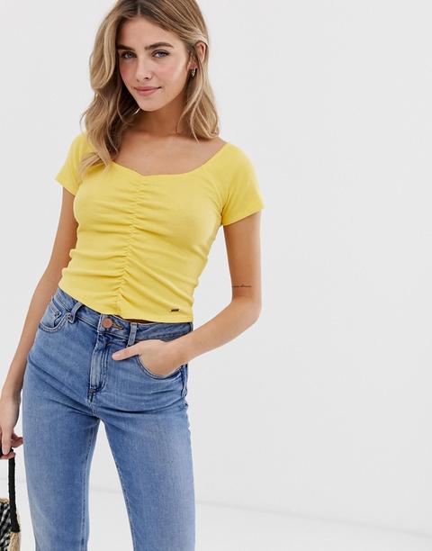 Hollister - Top Increspato - Giallo