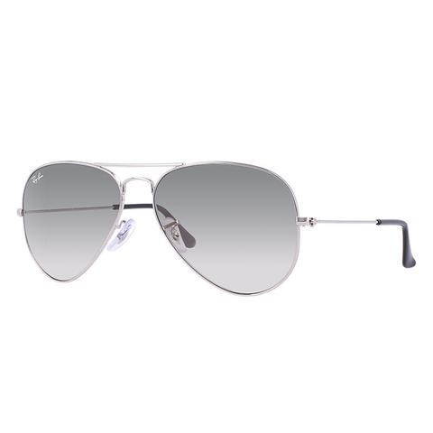 Aviator Gradient Unisex Sunglasses Lentes: Gris, Montura: Plata