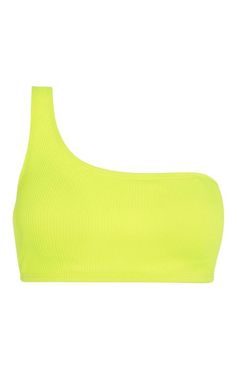 Neongelber Bikini Im One-shoulder-design