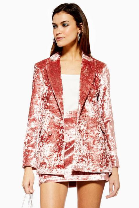 Womens Bonded Velvet Jacket - Rose, Rose