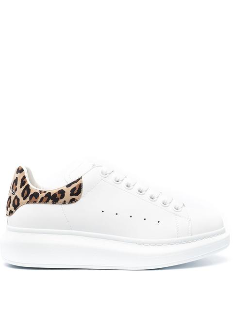 Alexander Mcqueen Zapatillas Oversize Con Estampado De Leopardo - Blanco