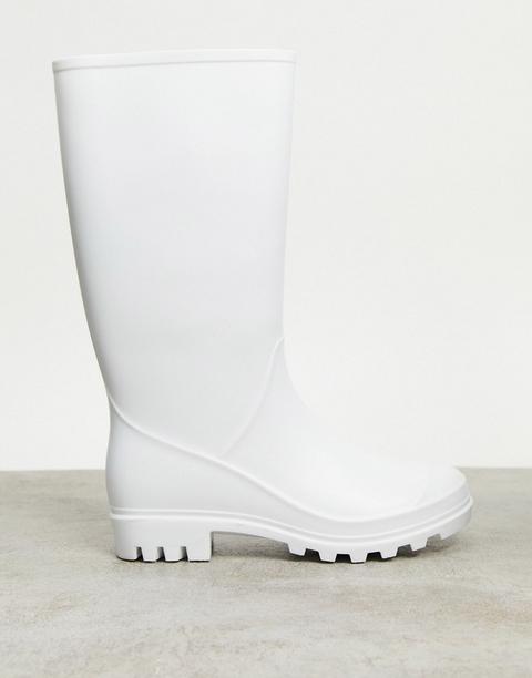 Asos Design - Genie - Bottes De Pluie À Enfiler - Blanc Mat