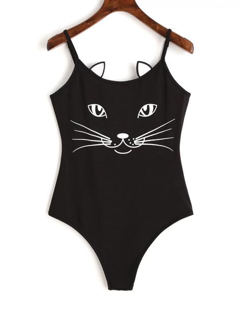 Printed Cat Patch Bodysuit