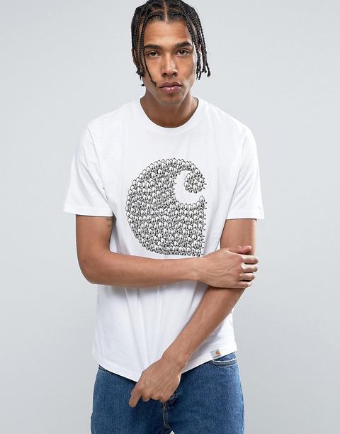 Carhartt Wip - T-shirt Vestibilità Classica Con Sciame Di Anatre - Bianco