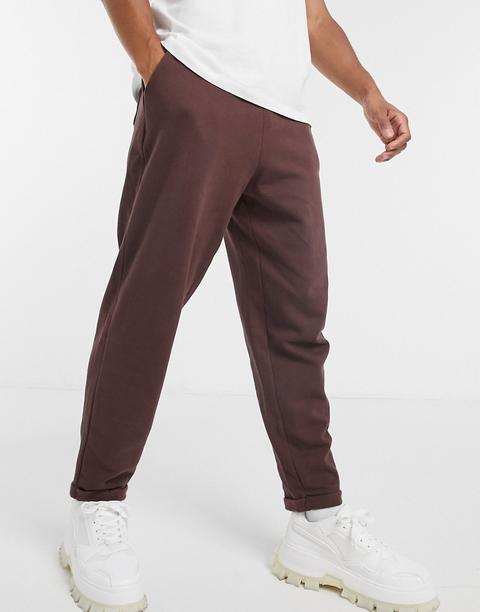 Asos Design - Jogger Oversize À Ourlets Retroussés - Marron