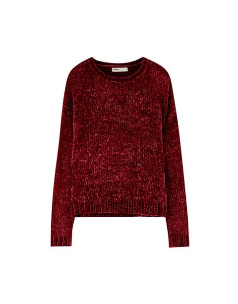 Pullover In Ciniglia Con Collo Rotondo