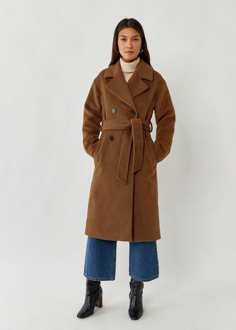 Textured Belted Longline Coat from 