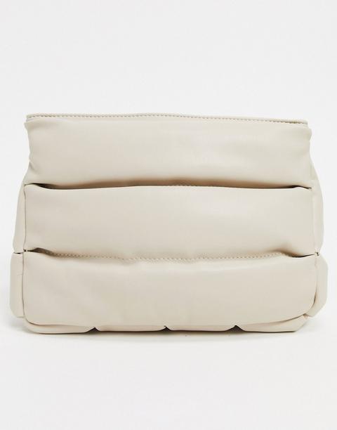 Asos Design - Pochette Épurée Matelassée - Blanc Cassé-neutre