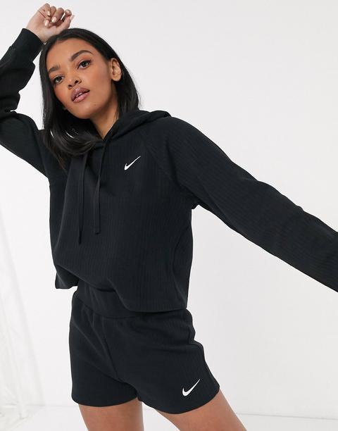 Nike Premium Ribbed Cropped Black 