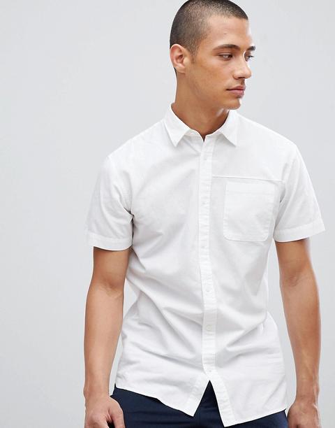 Selected Homme - Chemise En Lin À Manches Courtes-blanc