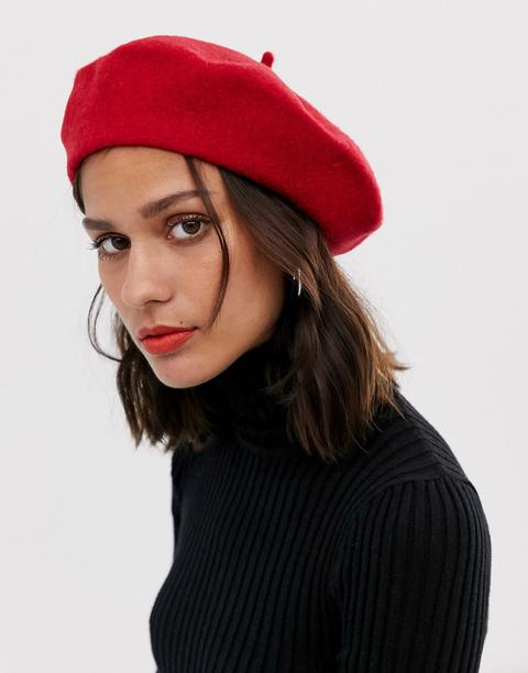 Asos Design Wool Beret-red