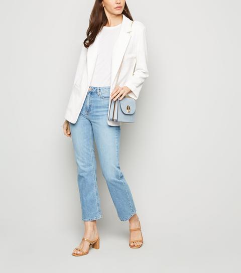 White Stretch Blazer New Look