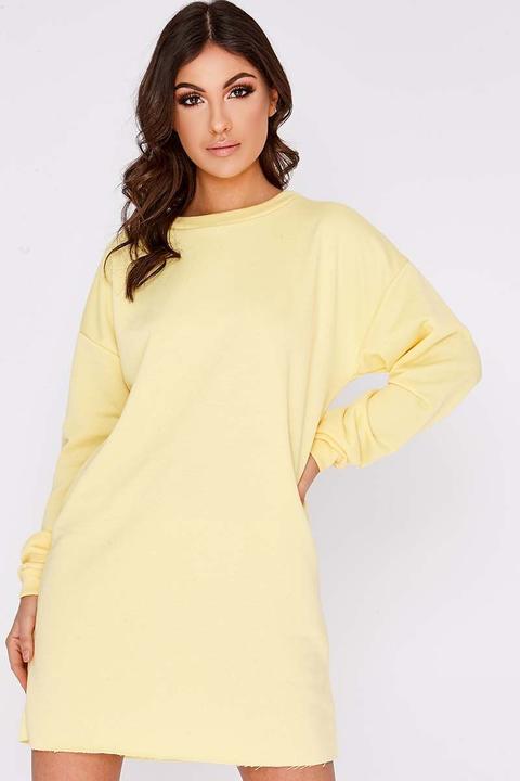 Yellow Dresses - Louna Yellow Oversized Sweater Dress