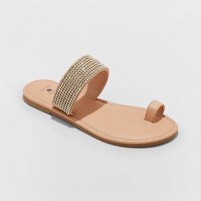 Women's Kaci Toe Ring Embellished Slide Sandals - Shade & Shore