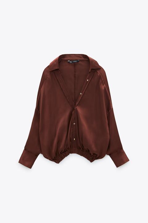 Satin Shirt With Elastic Hem