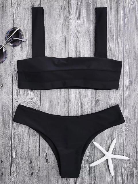 Bikini Top A Fascia Imbottito E Bottoms White Yellow Black Pink Shallow Pink Green