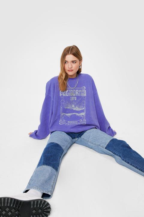 Womens California Passion Oversized Graphic Sweatshirt