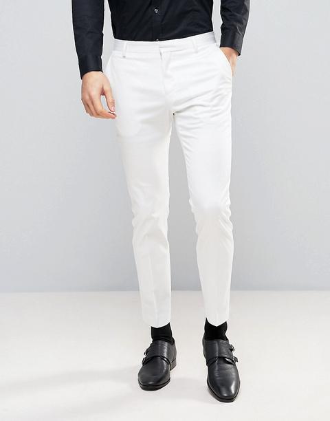 Selected Homme - Pantaloni Slim Stile Smoking Bianchi - Bianco
