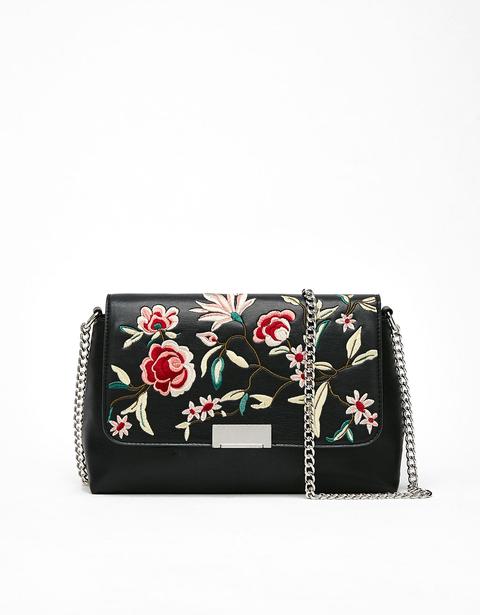 Bolso Con Bordado De Flores