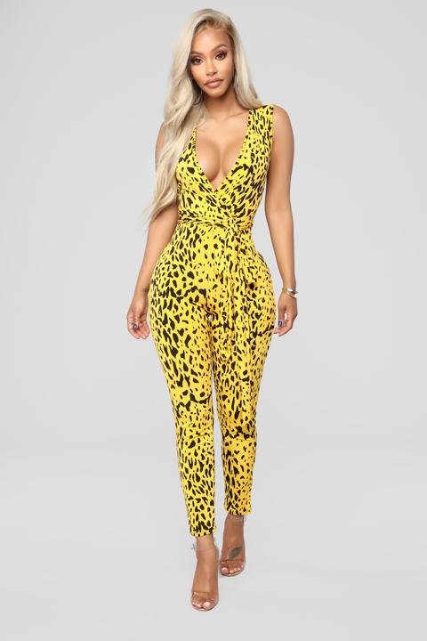 yellow jumpsuit fashion nova