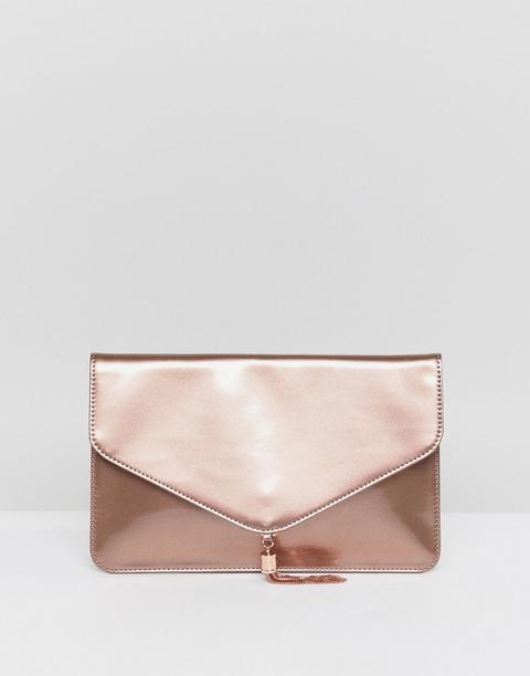 Asos - Pochette Metallica Con Nappa - Rame