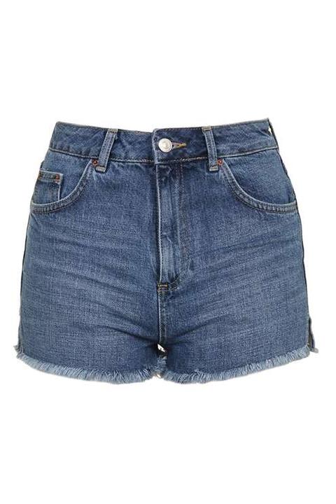 Moto Raw Hem Mom Short