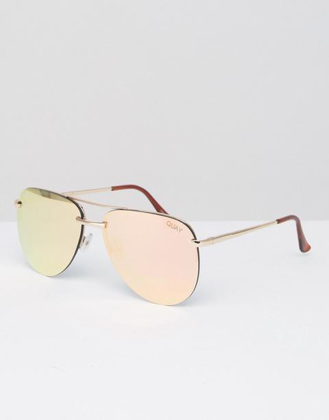 Quay Australia The Playa Rimless Aviator Sunglasses