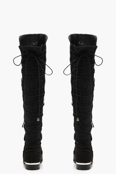 lace back knee high boots