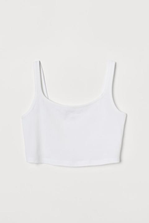 Camiseta Cropped De Tirantes - Blanco