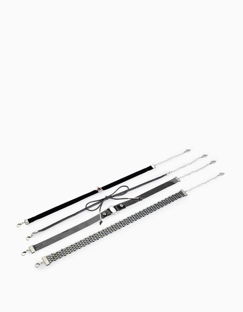 Set 4 Chokers Transparente, Estrella