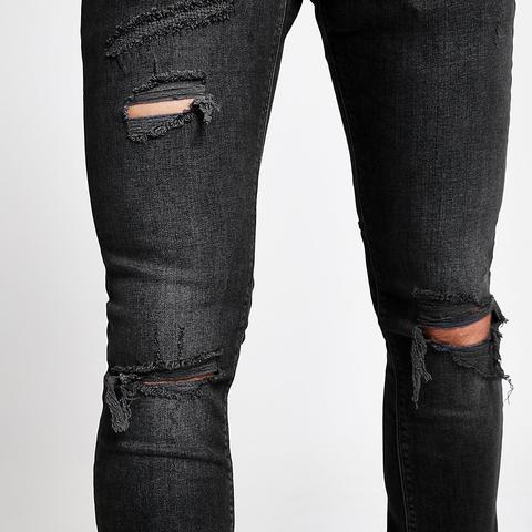 black wash ripped jeans