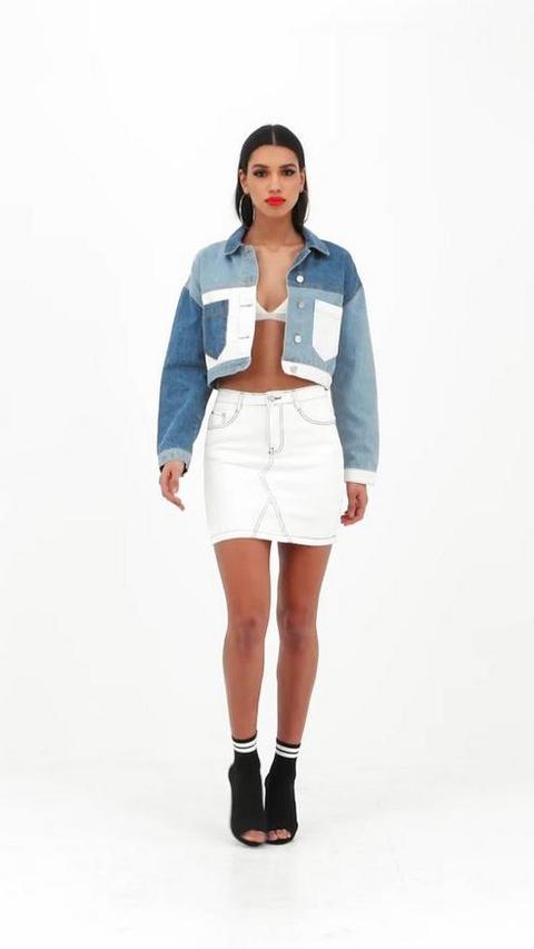 missguided patchwork denim jacket
