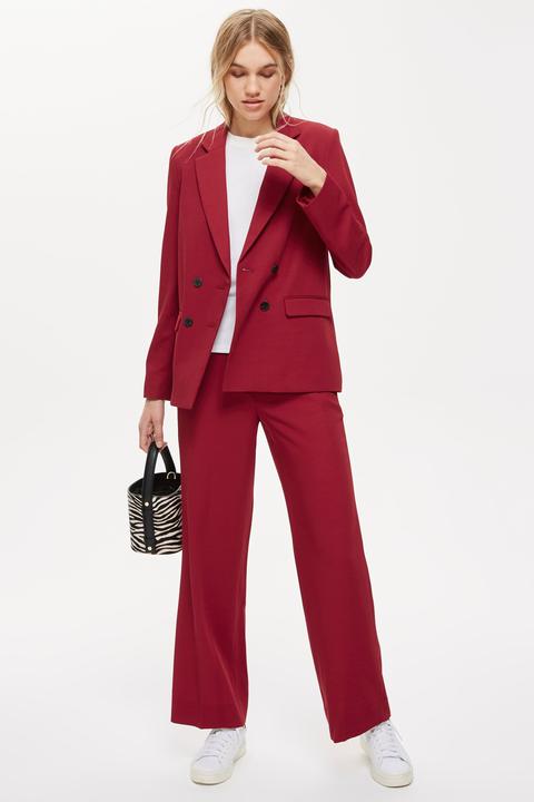 Womens Burgundy Slouch Blazer - Burgundy, Burgundy