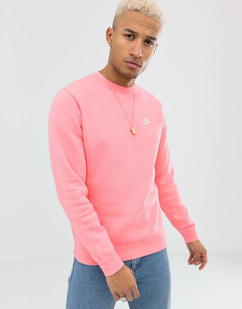 Nike Club Crewneck Sweatshirt In Pink 