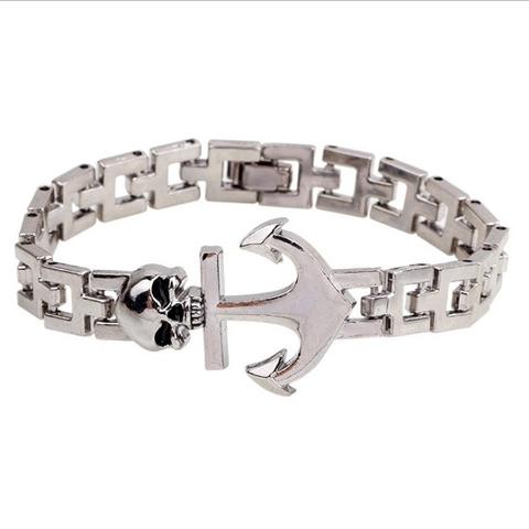 Silver Fashion Alloy Anchor Link Bracelet