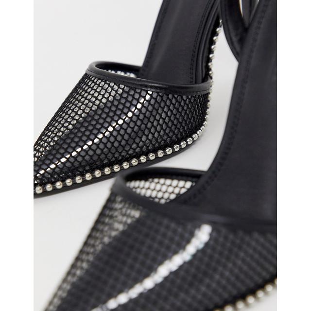 asos design pixie pointed high heels with studs