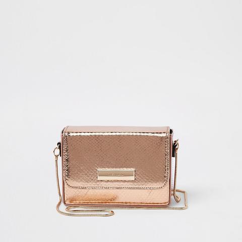 river island rose gold bag