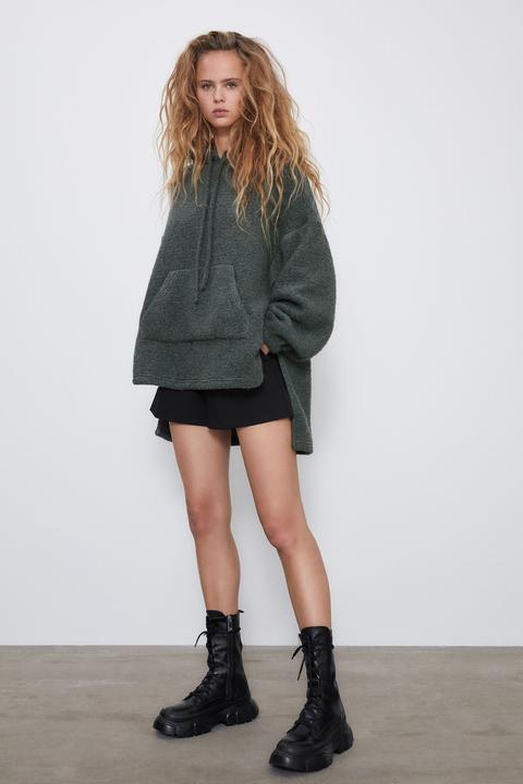 zara textured weave oversized sweatshirt