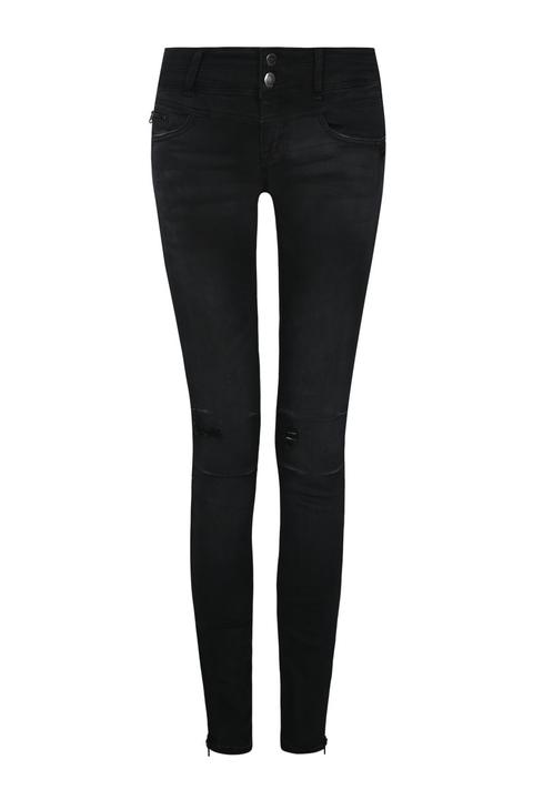 Jeans Neri Skinny Con Zip