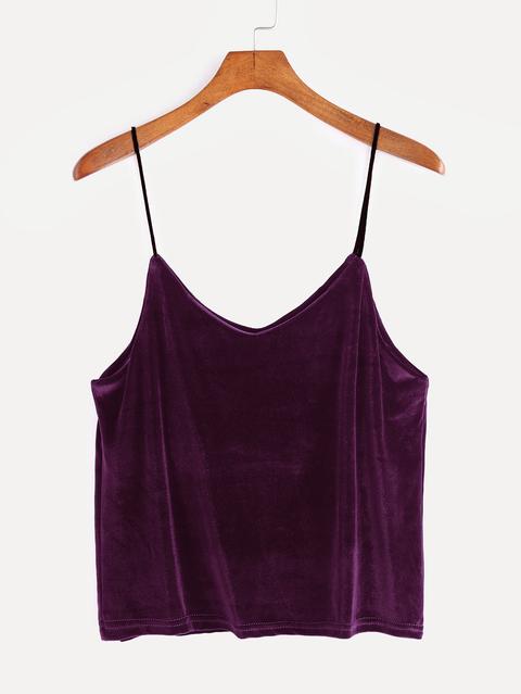 Purple Velvet Cami Top