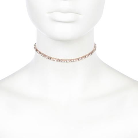 Rose Gold Tone Diamante Encrusted Choker
