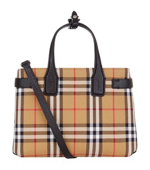 Small Vintage Check Banner Tote Bag