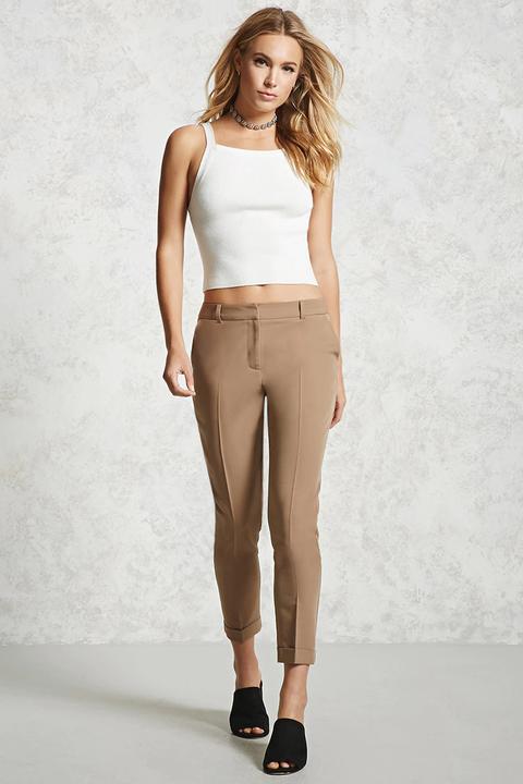 Cuffed Cropped Trousers